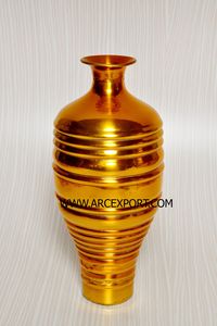 Florero de Metal chapado en oro para interior, decoración de lujo, maceta grande de Metal y oro inoxidable - Product Image 3