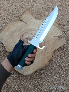 Coltello da caccia in acciaio al carbonio fatto a mano personalizzato, coltello da campeggio, coltello di sopravvivenza, regalo di anniversario per lui.