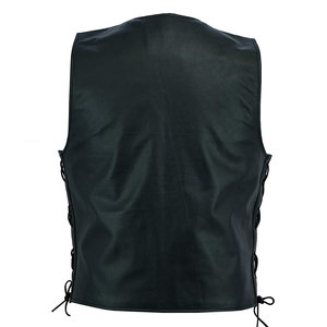 Chaleco de moto de cuero genuino de alta calidad para hombre, ropa de invierno de estilo informal con decoración de botones transpirables a prueba de viento - Product Image 4