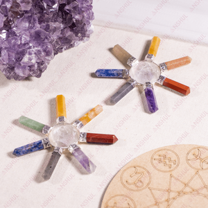 Generador de Energía Aura de Siete Chakras con Piedras Preciosas Talladas para Sanación y Meditación con 7 Lados, Venta al Por Mayor - Product Image 1