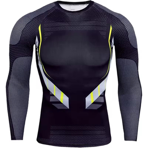 Rashguards col en V unisexe Rashguards longs compressés Jujitsu MMA de haute qualité avec impression sublimée à bas quantité minimale de commande et prix - Product Image 4