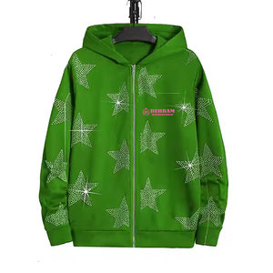 Sweat à capuche zippé uni personnalisé pour hommes sweats à capuche en molleton de coton vente en gros de poids lourds 400 GSM Premium sweats à capuche à fermeture éclair pour hommes prix bon marché - Product Image 3