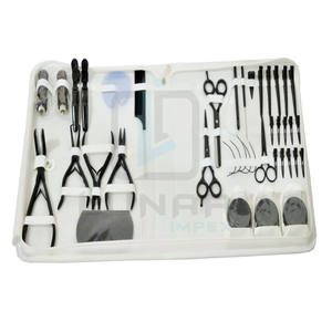 Kit de herramientas para extensión de cabello, Kit de herramientas de Color negro mate, con paquete completo de herramientas para el cabello y etiquetado personalizado gratis de marca - Product Image 1