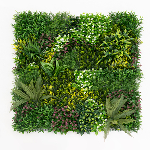 Pq96 Ruopei panneau mural d'herbe fournisseur en gros toile de fond de verdure 1*1m panneau mural vert artificiel mixte pour la décoration intérieure - Product Image 1