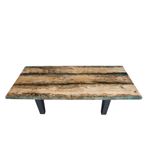 2024 Solid Wood Dining Table With Epoxy Resin Solid Tables and Metal Crafts Legs Outdoor Tables Dining Room Sets Living Room - Product Image 3