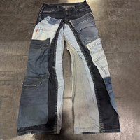 Jeans en denim brut japonais DiZNEW 16 oz, taille ample personnalisée 38, jeans patchwork extensible pour homme