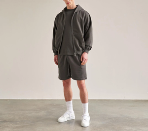 Ropa de calle personalizada de alta calidad Sudadera con capucha de lana en blanco con cremallera Vintage de doble capa lavado ácido sol desteñido bolsillos desgastados sudaderas con capucha - Product Image 6