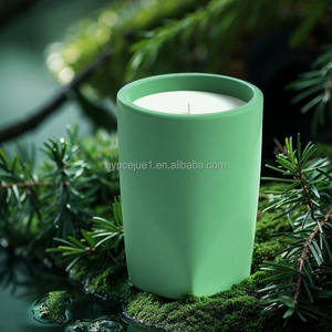 Venta al por mayor moderno simple de alta calidad hormigón vela tarro personalizable convexo grabado impresión duradera Navidad vacaciones regalos - Product Image 2
