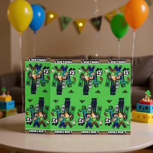 Décorations de fête Minecraft en plastique pour cheminée, 1,2 x 1,8 m, 2 pièces, en sachet - Product Image 3