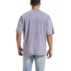 Personnalisable 100% Coton O-cou Unisexe T-Shirt 300gsm Blanc Noir Casual Plain Oversize Jersey Tissu pour Hommes - Product Image 3