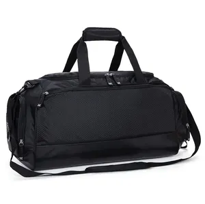 Heavy Duty Waterproof Large Capacity Heavy Duty Gym Bag Shoe Compartment Travel Black Duffle Bag