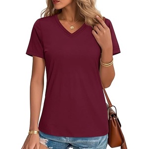 T-shirts pour hommes à col en V uni multicolores Coupe régulière Printemps Automne Hiver 100% coton Respirant Séchage rapide Écologique Oxford - Product Image 2