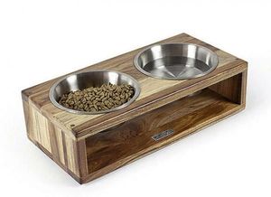 Adjustable Wooden Pet Bowl Stand | Modern Farmhouse Design | Handmade Eco-Friendly | Indoor Use | Floor Mount Installation | - Product Image 2