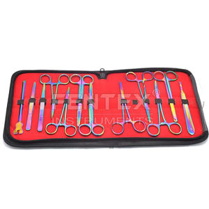 Nuevo juego de arcoíris multicolor de 12 piezas, pinzas quirúrgicas básicas, tijeras, Kit de soporte de aguja, instrumento de acero inoxidable - Product Image 1