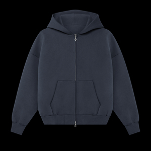 Drop shoulder Hombres Cremallera Sudaderas con capucha Bajo MOQ OEM Sudadera con capucha personalizada Suministro directo de fábrica Hombres Sudaderas con cremallera de alta calidad - Product Image 2