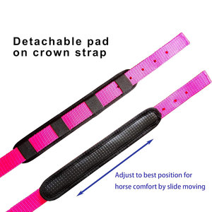 Halters réglables pour chevaux fabriqués en nylon souple et anti-frottement, gaufré, rembourrage en néoprène, couronne et nez entièrement chevaux de toutes tailles - Product Image 3