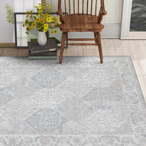 Meilleure tendance nouvelle Collection Polyester Chenille moderne Style persan motif carré tapis faits à la Machine support cuisine salles à manger - Product Image 6