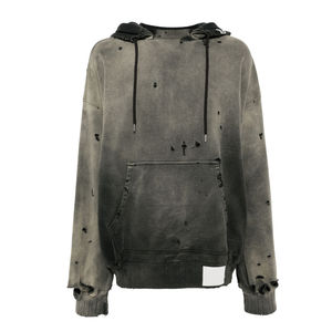 Sweat-shirts à capuche streetwear de haute qualité, effet usé, logo brodé personnalisé, sweat-shirts d'hiver pour hommes en vente - Product Image 5