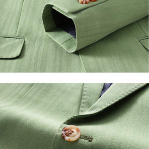 Traje de hombre verde a medida, doble botonadura, corte ajustado, con estampado floral, talla XL, de tela formal, conjunto de 3 piezas. - Product Image 4