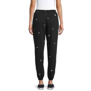 Nueva llegada OEM diseño personalizado bordado impresión ropa de mujer Pantalones 100% algodón cordón cintura negro Pantalones - Product Image 2