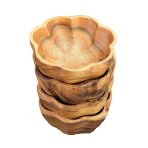 Best Selling Acacia <b>Wood</b> Flared Salad Bowl <b>Rustic</b> Round Serving Bowl for Kitchen & <b>Dining</b> <b>Table</b> Decor - Product Image 2
