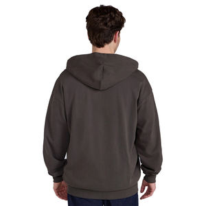 Sweats à capuche à manches longues pour hommes de haute qualité chaud hiver coton Polyester fermeture éclair épaule tombante sweats à capuche pour hommes adultes - Product Image 2