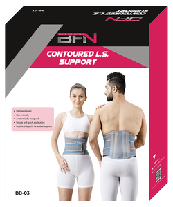 Secara anatomis berkontur <span class=keywords><strong>L</strong></span>.S. Dukungan belat dengan tarikan samping kait yang tepat & penutup putaran untuk terapi rehabilitasi efektif - Product Image 2