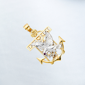 Clásico 14K plata amarillo chapado en oro Mariner águila colgante lujo cristiano joyería religiosa con diamante circón para niños - Product Image 5