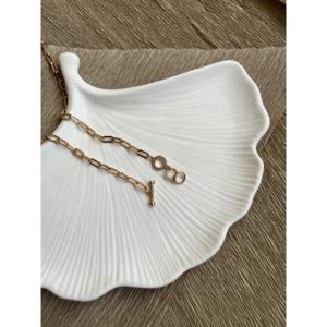 Collana con figura di orsacchiotto con cuore di pietra rosa