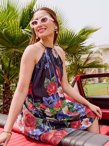 Robe courte indienne en coton bloc à la main cadeau de mariage personnalisé pour la mariée imprimé floral vêtements d'été et de plage approvisionnement ODM - Product Image 4