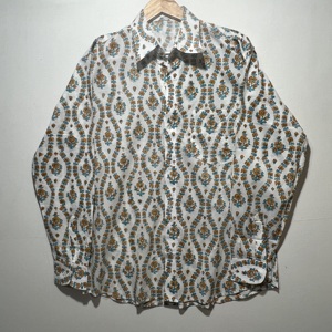 Chemise décontractée élégante et stylée pour homme en coton imprimé à la main |   Collection de chemises à manches longues 100% coton à motifs floraux - Product Image 1