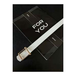 <b>Square</b> Buckle Women's Belt, Trouser Belt, Jacket Belt, Dress Belt - <b>White</b> - Product Image 2