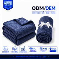 Plaid de luxe doux et moelleux en flanelle texturée gaufrée, couverture chaude et confortable pour lit, canapé et maison