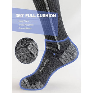 Men's Spandex/Polyester Thin Crew <b>Socks</b>-Cushioned <b>Moisture</b>-Wicking Breathable for Hiking & Sports - Product Image 3