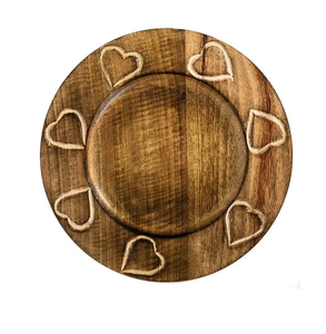 Plato cargador de madera natural Platos redondos para cargador de cena Platos Vajilla pulida y vajilla de La India - Product Image 3