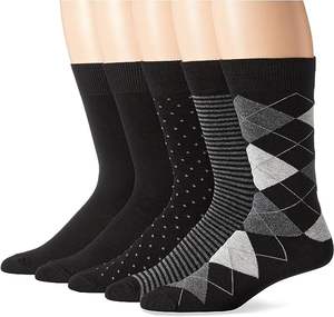 Dernières chaussettes d'affaires habillées en coton Crew pour hommes Design personnalisé Chaussettes argyle respirantes et confortables nouveau motif - Product Image 1