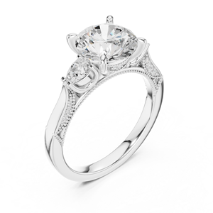 แหวนทอง18K ประดับเพชรโมอิสสีมรกต - Product Image 3