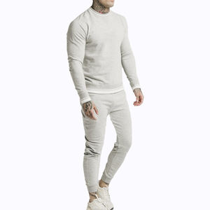 Conjunto de ropa informal de nailon OEM para hombre, chándales de Jersey personalizados, de algodón de rizo francés Sudadera con capucha, sudadera ajustada para correr sólida en blanco - Product Image 4