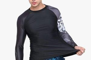 <b>Men's</b> Athletic Fit UV Protection Quick-Dry Workout Surf <b>Top</b> <b>Gym</b> MMA Water Sports <b>Long</b> <b>Sleeve</b> Compression Rash Guard - Product Image 4
