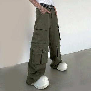 Pantalones Cargo Holgados de Algodón para Hombre, Estilo Urbano, Impermeables, Transpirables, de Verano, con Múltiples Bolsillos, Pierna Ancha, Cintura Media Elástica - Product Image 3