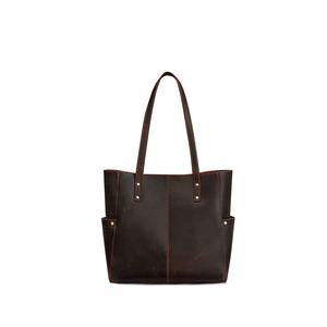 Sac fourre-tout de luxe en cuir véritable pour ordinateur portable, grande capacité, unisexe, pour le bureau - Product Image 2