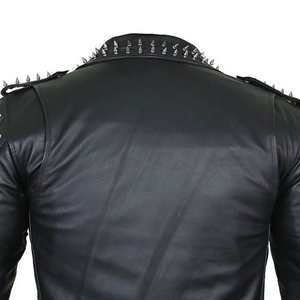 Veste pour homme, veste de motard personnalisée pour homme, style punk, en cuir d'agneau véritable, veste de motard, veste de course - Product Image 6