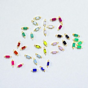 Pendentifs en pierre précieuse de quartz aquatique 4x6 mm rectangulaires - Fabrication de bijoux en collier DIY - Product Image 2