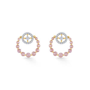 Pendientes Halo Rosette con Oro y Diamantes - Product Image 2