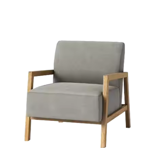 Estilo Ocio Silla Cojín de tela con patas de madera Teca de madera original de Indonesia para escritorio de oficina y silla tumbona Oficina - Product Image 3