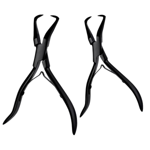 Pinzas para Extensiones de Cabello Negras Mate y Plateadas Sostenibles, Pinzas de Alta Calidad con Micro-Enlace, Herramientas de Calidad Superior, Pinzas para Cuentas - Product Image 2