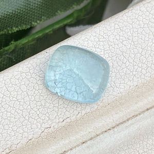 พลอยคาโบชองทรงเบาะพลอยสีฟ้าจากธรรมชาติมีความมันวาวแบบหลวมสำหรับทำเครื่องประดับ2.53กะรัต - Product Image 1