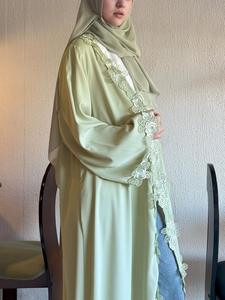 <span class=keywords><strong>Abaya</strong></span> <span class=keywords><strong>verte</strong></span> élégante pour le confort et le style, avec foulard, <span class=keywords><strong>abaya</strong></span> ouverte sur le devant, robe de soirée musulmane - Product Image 5