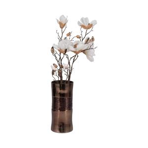 Vase à fleurs carré en aluminium avec finition en cuivre décoratif, texturé, fait à la main, passe au lave-vaisselle, pour centre de table de cuisine - Product Image 3
