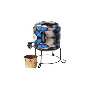 Meilleure vente distributeur de cuivre Design minimaliste Bon style Pot d'eau en cuivre imprimé en émail fait main avec support en métal - Product Image 3